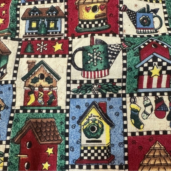 Vintage Snowman & Christmas Tree Sherpa Fleece Jacket Large/Extra Large - Picture 13 of 17